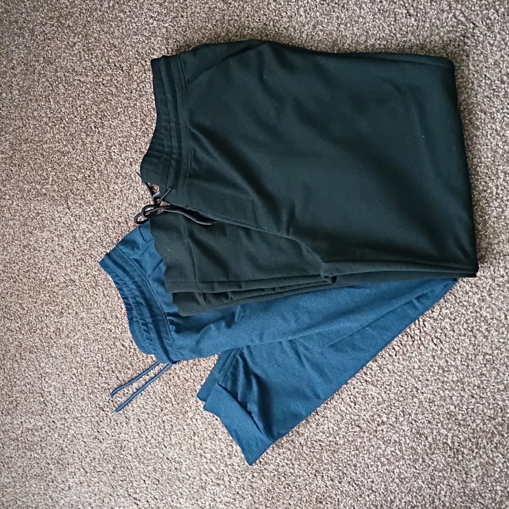 Blue And Black Cotton Jogger Pants 2 Pr